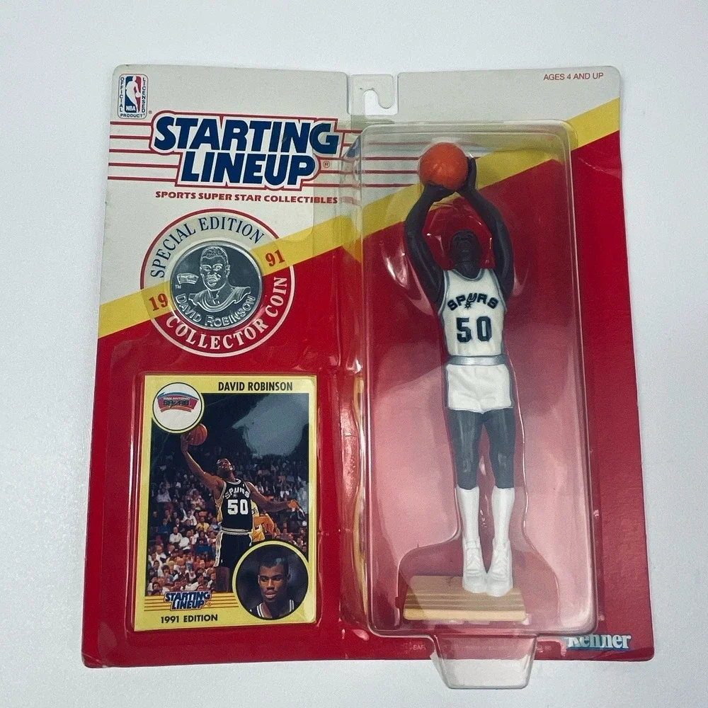 1991 Starting Lineup Sealed Figure David Robinson NBA San Antonio Spurs w Coin